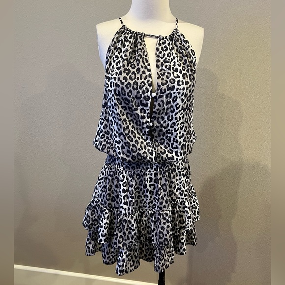 Leopard print halter mini dress size small (36) - Picture 3 of 4